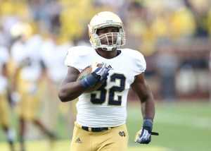 Will Mahone played in just two games last season for the Fighting Irish. (Leon Halip/Getty Images)